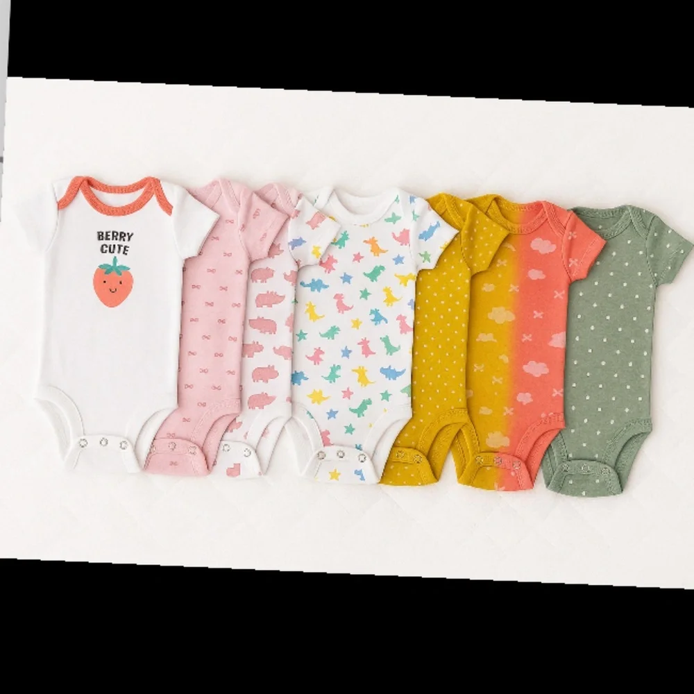 $5 for each item 8 pc cotton Baby Girl BUNDLE/LOT/HAUL of bodysuits size 12 mos